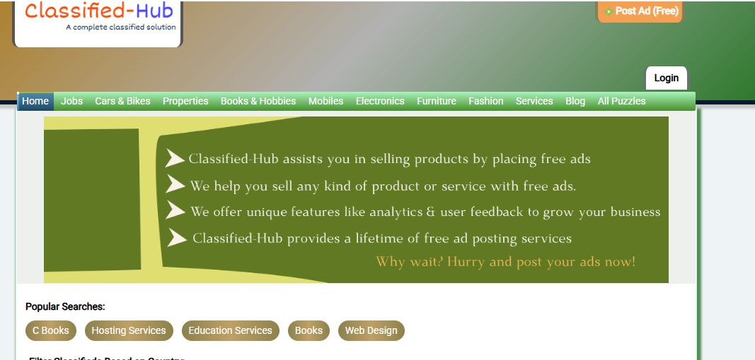 portfolio work -  Classified hub